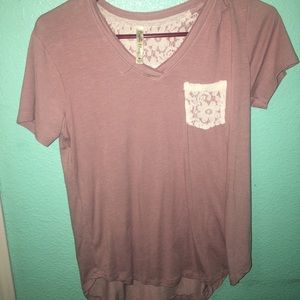 Pink with lace shirt